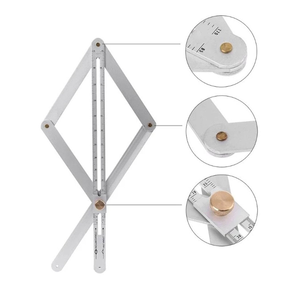 Bevel & Corner Protractor, Angle Measuring Ruler Tool for Woodworking