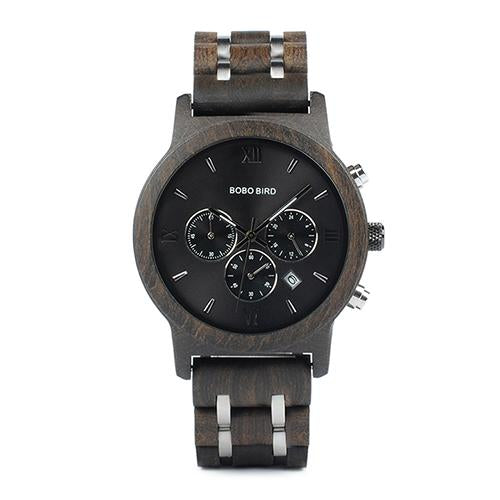 Mens BOBO BIRD luxury Wood Finish Watch