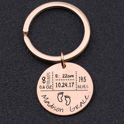 Personalised Birth Details Keychain