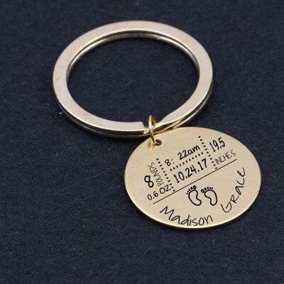 Personalised Birth Details Keychain