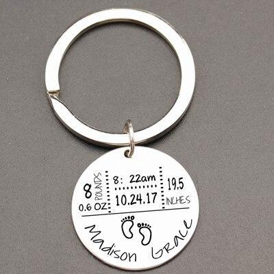 Personalised Birth Details Keychain