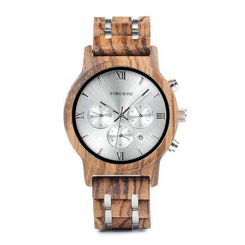 Mens BOBO BIRD luxury Wood Finish Watch