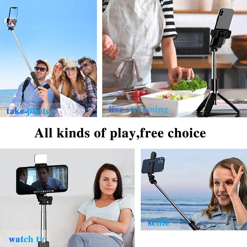 Extendable Multifunctional Bluetooth Selfie Stick for Cell Phone