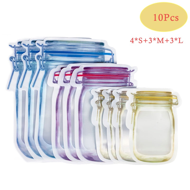 REUSABLE MASON BOTTLE ZIPLOCK BAGS