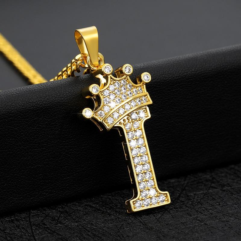 Initial Letter Crown Necklace