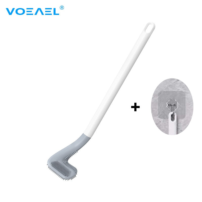 GOLF TOILET BRUSH SET, BATHROOM SILICONE TOILET CLEANER WITH BENDABLE BRUSH DEEP CLEANING