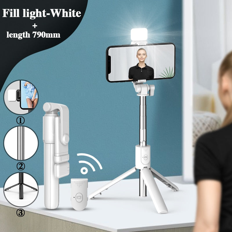 Extendable Multifunctional Bluetooth Selfie Stick for Cell Phone