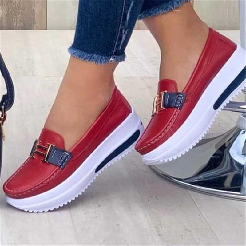 Ladies Casual And Comfortable Platform Loafers