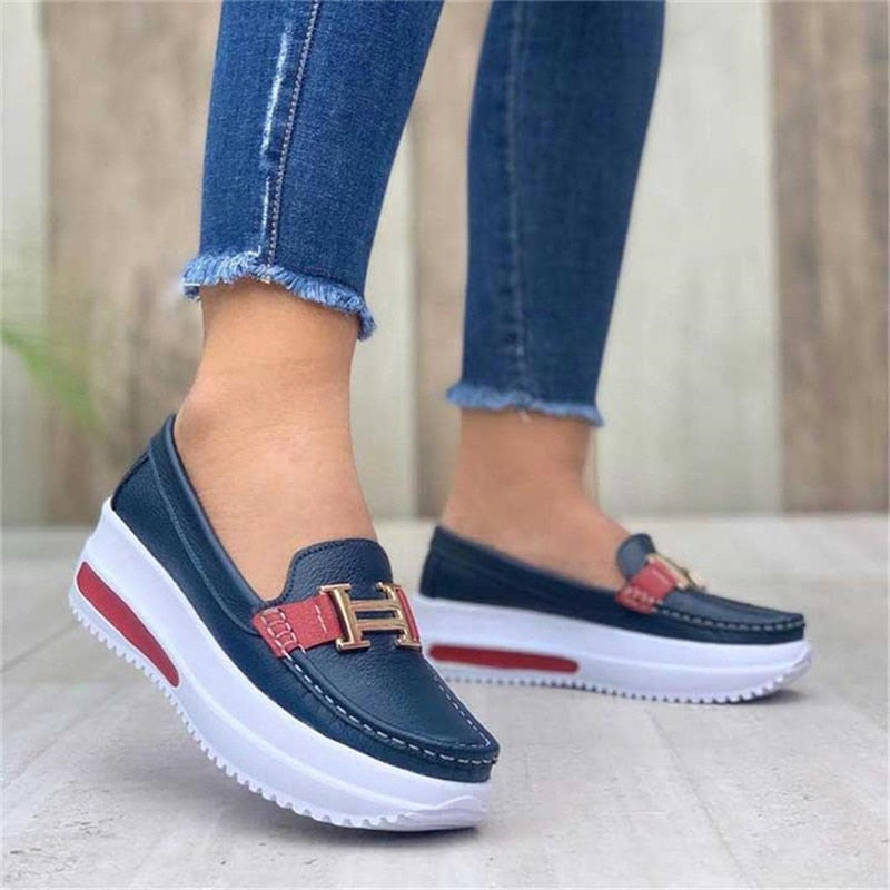 Ladies Casual And Comfortable Platform Loafers