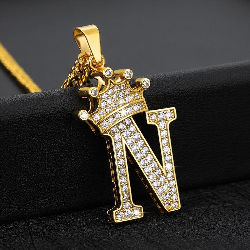 Initial Letter Crown Necklace