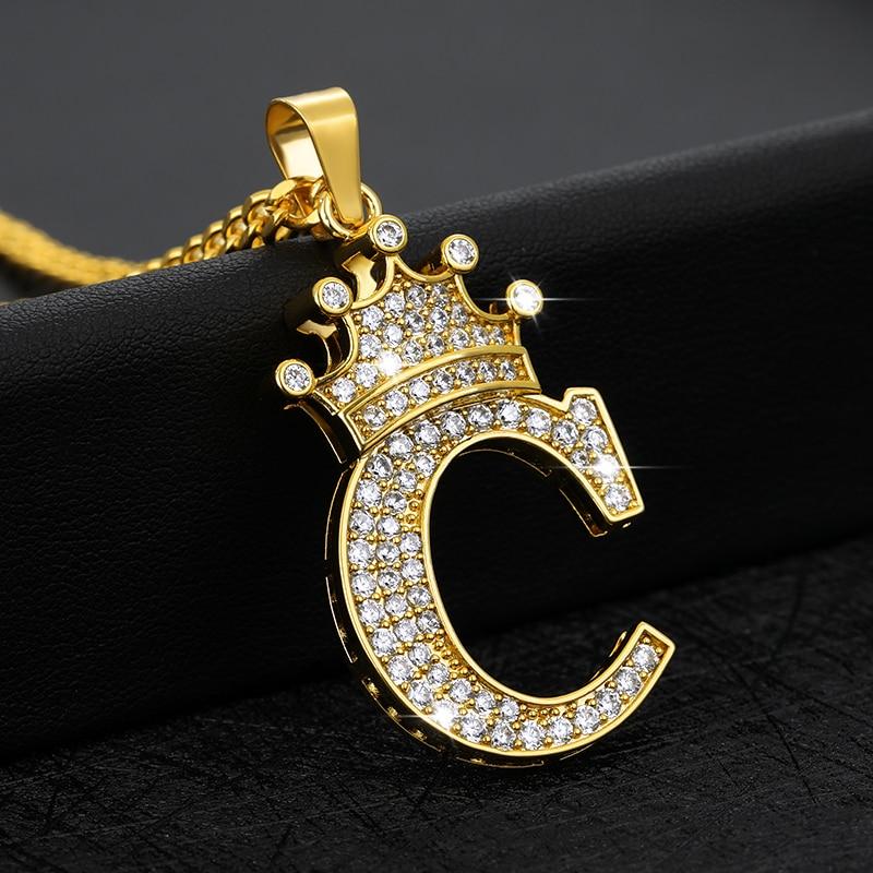 Initial Letter Crown Necklace