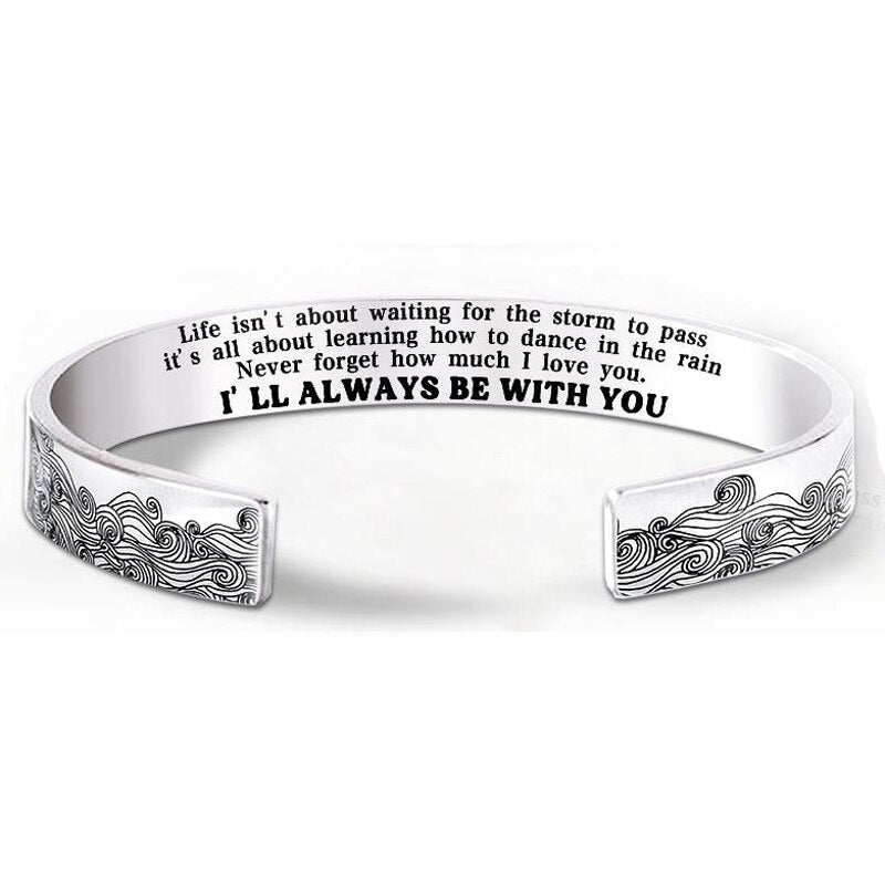 For Granddaughter - I'll Always Be There For You Wave Cuff Bracelet