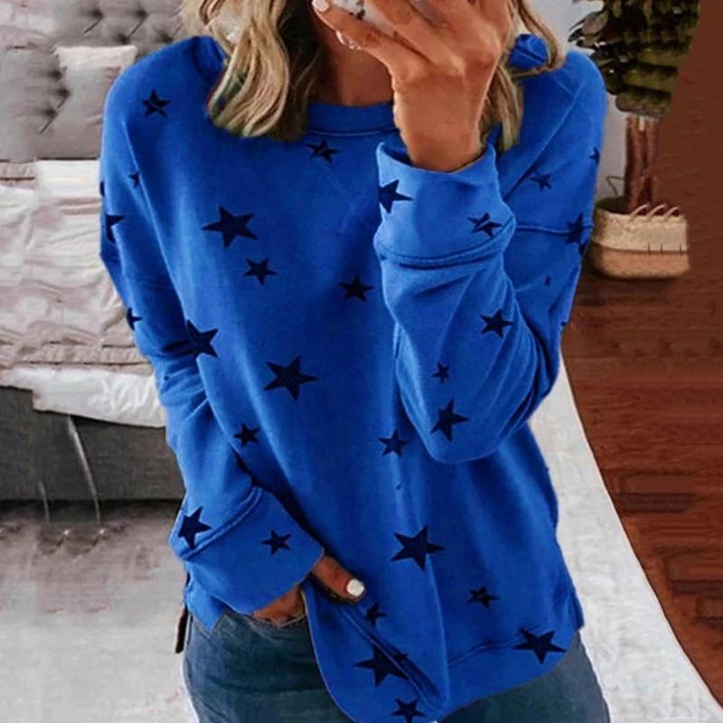 DANDELION PRINT ROUND NECK CASUAL SWEATSHIRT