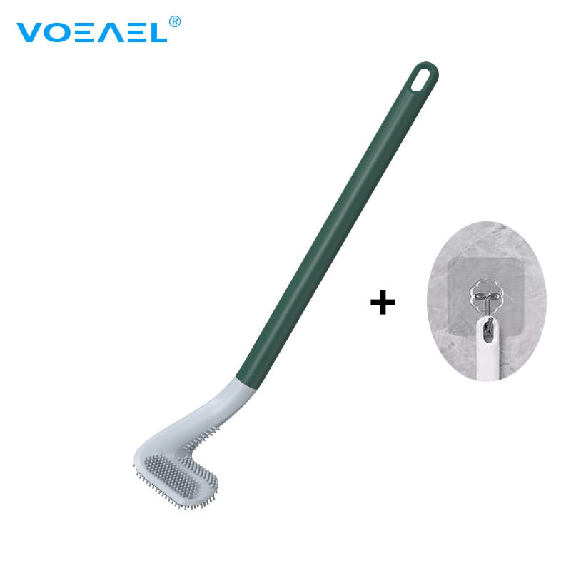 GOLF TOILET BRUSH SET, BATHROOM SILICONE TOILET CLEANER WITH BENDABLE BRUSH DEEP CLEANING