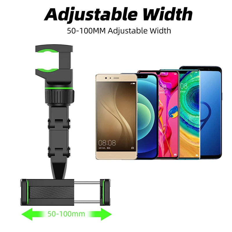 Multifunctional 360° Car Rearview Mirror Holder for Phone.