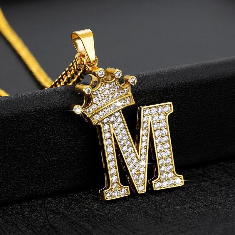 Initial Letter Crown Necklace