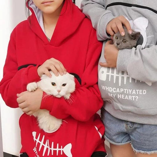 FLUFFSY CAT AND DOG POUCH HOODIE (UNISEX)