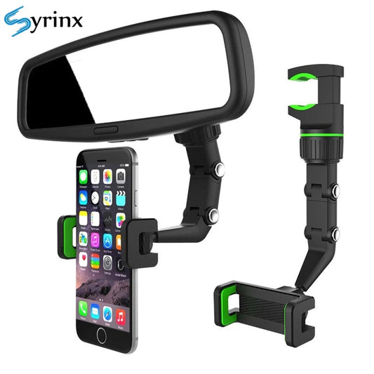 Multifunctional 360° Car Rearview Mirror Holder for Phone.