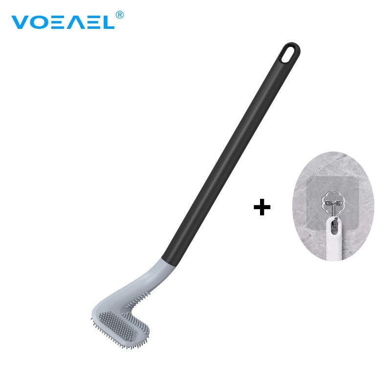 GOLF TOILET BRUSH SET, BATHROOM SILICONE TOILET CLEANER WITH BENDABLE BRUSH DEEP CLEANING