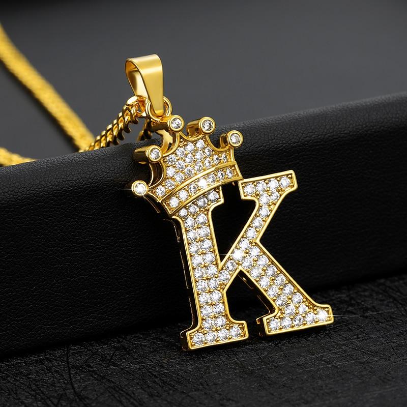 Initial Letter Crown Necklace