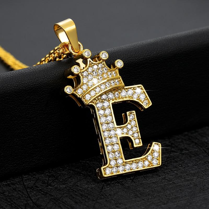 Initial Letter Crown Necklace