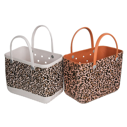 Extra Large Beach Bags Leopard Printed EVA Basket Women Large Capacity Summer EVA Beach Bag Totes For Women