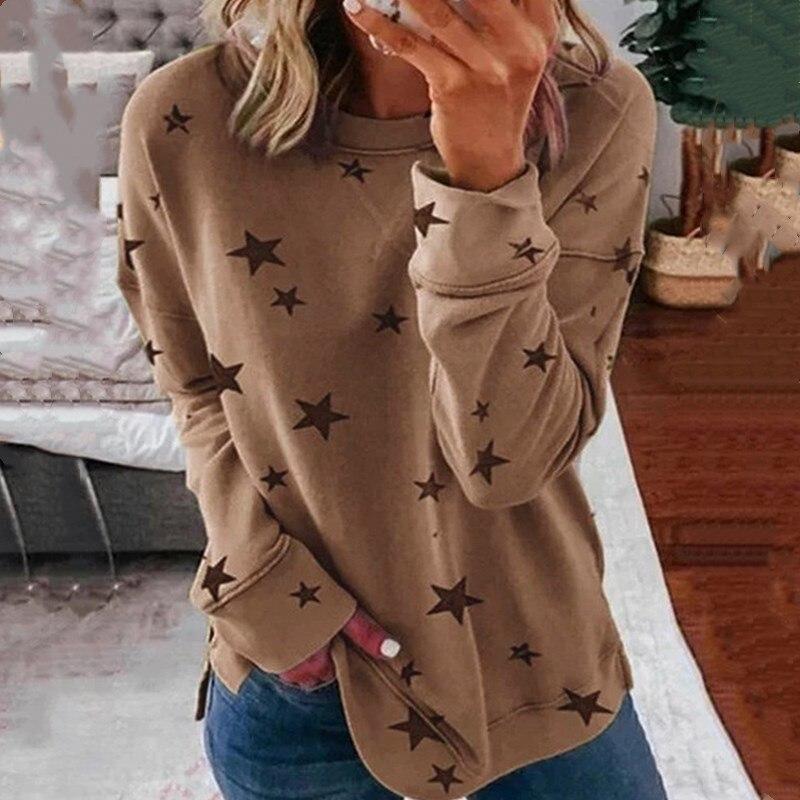 DANDELION PRINT ROUND NECK CASUAL SWEATSHIRT