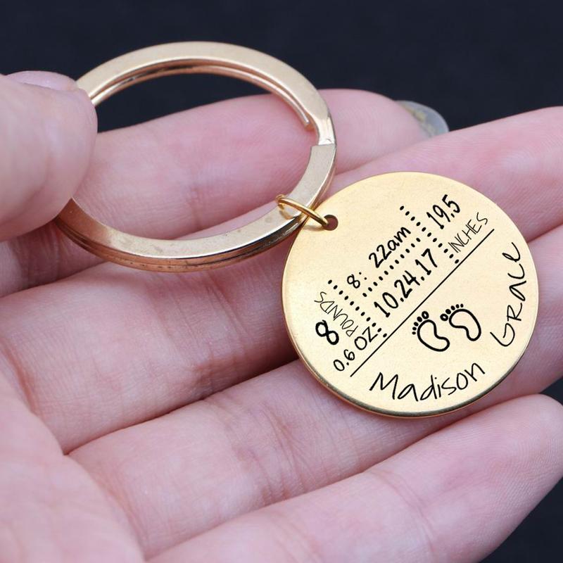 Personalised Birth Details Keychain