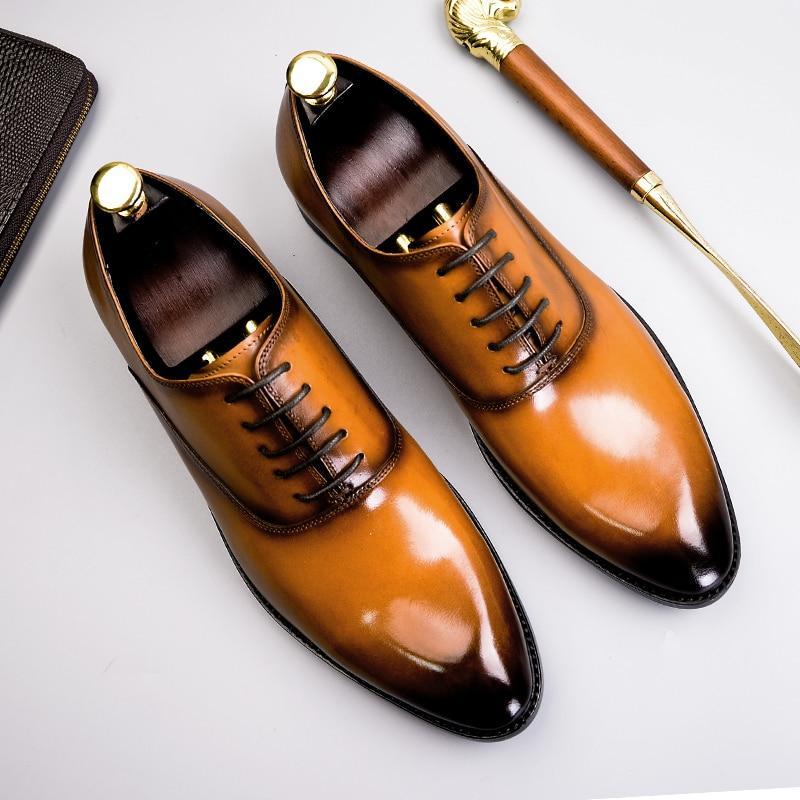 Italian Style High Quality Men formal shoes genuine leather oxford shoes 2019