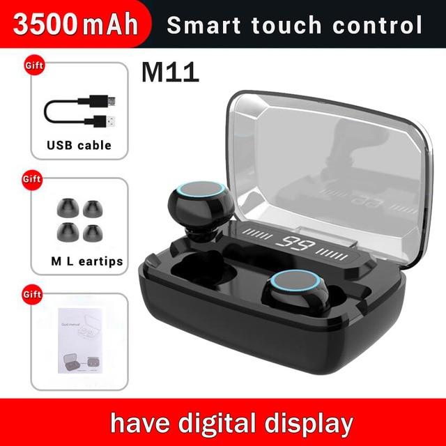 LED Bluetooth Wireless Earbuds Touch Control Noise Cancel