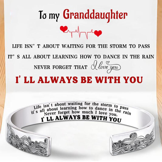 For Granddaughter - I'll Always Be There For You Wave Cuff Bracelet