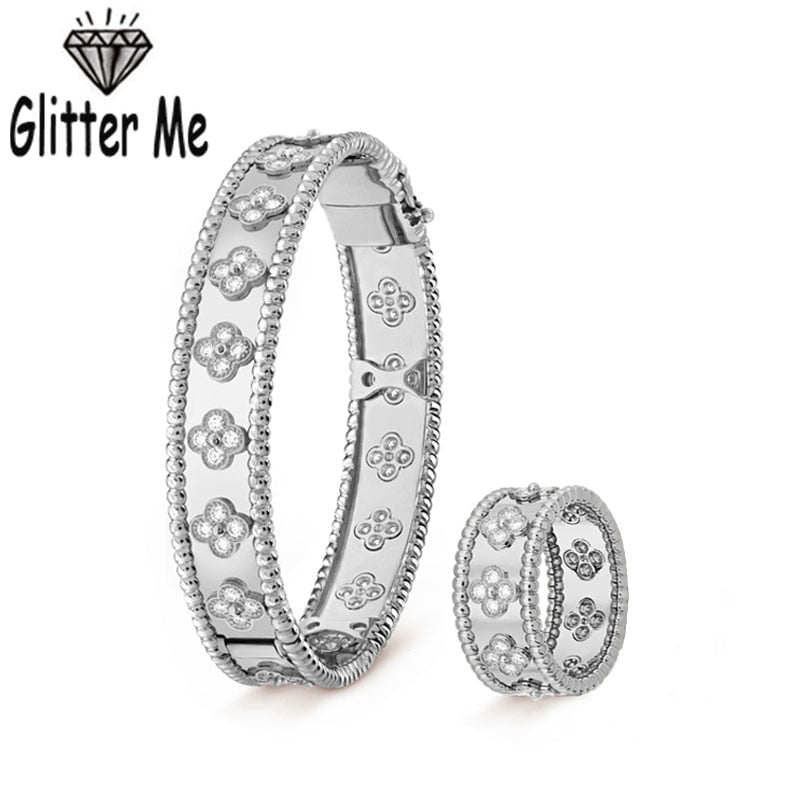 Set - bracelet and ring silver size