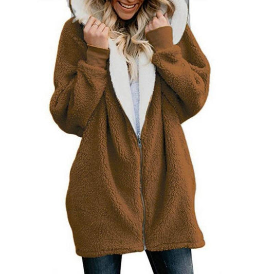 AUTUMN AND WINTER LAMB WOOL ZIPPER WARM JACKET