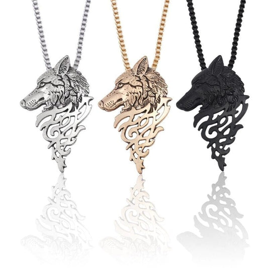 Vintage Wolf Head Necklace