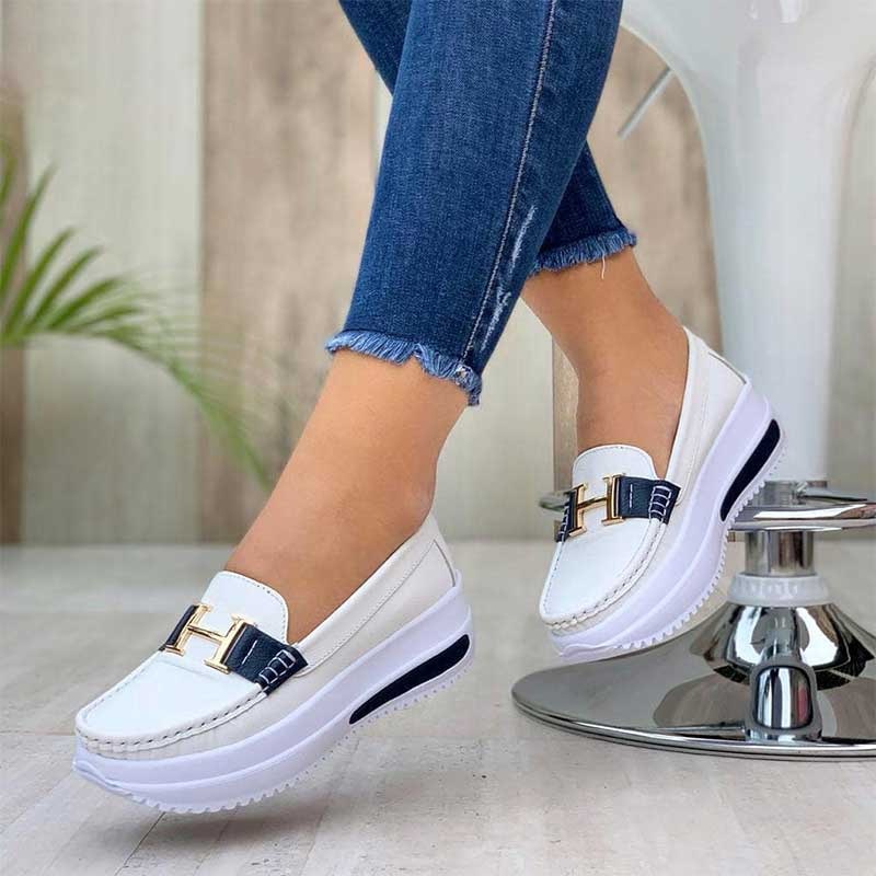 Ladies Casual And Comfortable Platform Loafers