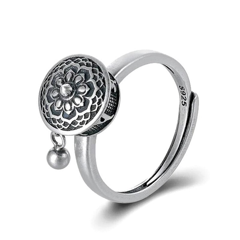 Sterling Silver Lotus Prayer Ring