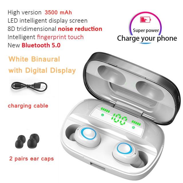 LED Bluetooth Wireless Earbuds Touch Control Noise Cancel