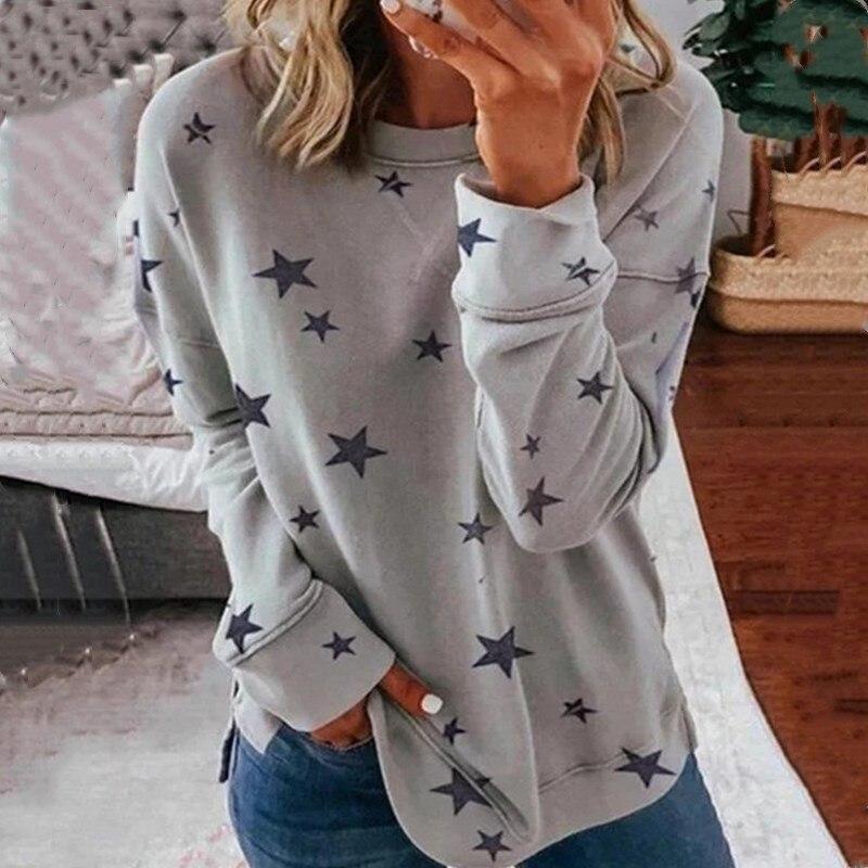 DANDELION PRINT ROUND NECK CASUAL SWEATSHIRT