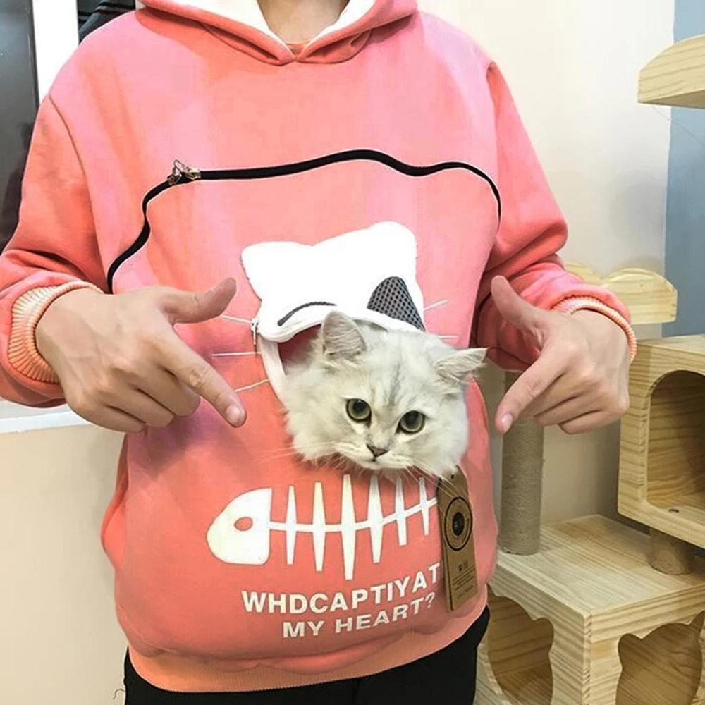 FLUFFSY CAT AND DOG POUCH HOODIE (UNISEX)