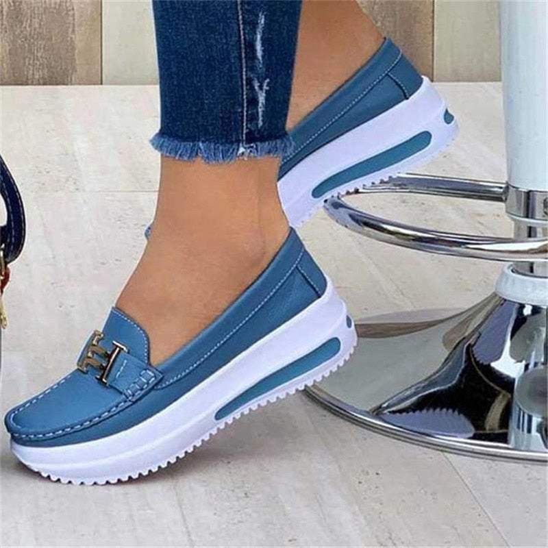 Ladies Casual And Comfortable Platform Loafers