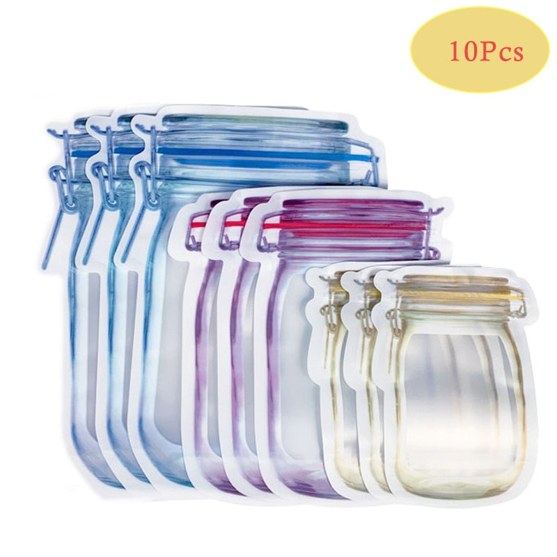 REUSABLE MASON BOTTLE ZIPLOCK BAGS