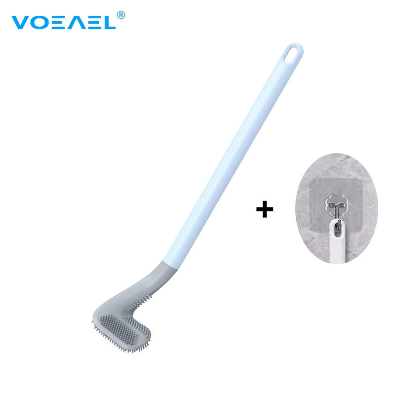 GOLF TOILET BRUSH SET, BATHROOM SILICONE TOILET CLEANER WITH BENDABLE BRUSH DEEP CLEANING