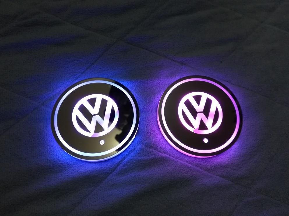 LED CAR LOGO CUP LIGHTS 7 COLORS CHANGING (2 PCS)