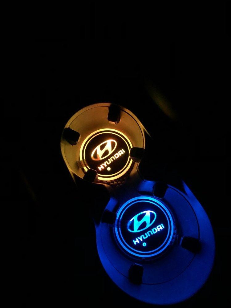 LED CAR LOGO CUP LIGHTS 7 COLORS CHANGING (2 PCS)