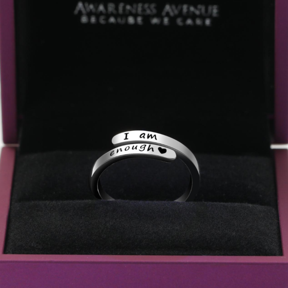 Thin Wrap 925 Sterling Silver 'I Am Enough' Ring - Personalized Ring