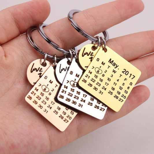 PERSONALIZED MEMORY CALENDAR KEYCHAIN