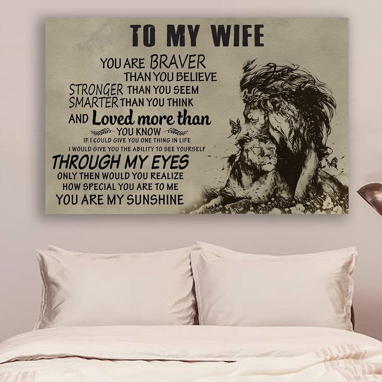 LION POSTER - TO WIFE - YOU ARE BRAVER