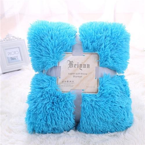 Super Soft Long Shaggy Fuzzy Fur Faux Fur Warm Elegant Cozy With Fluffy Sherpa Throw Blanket